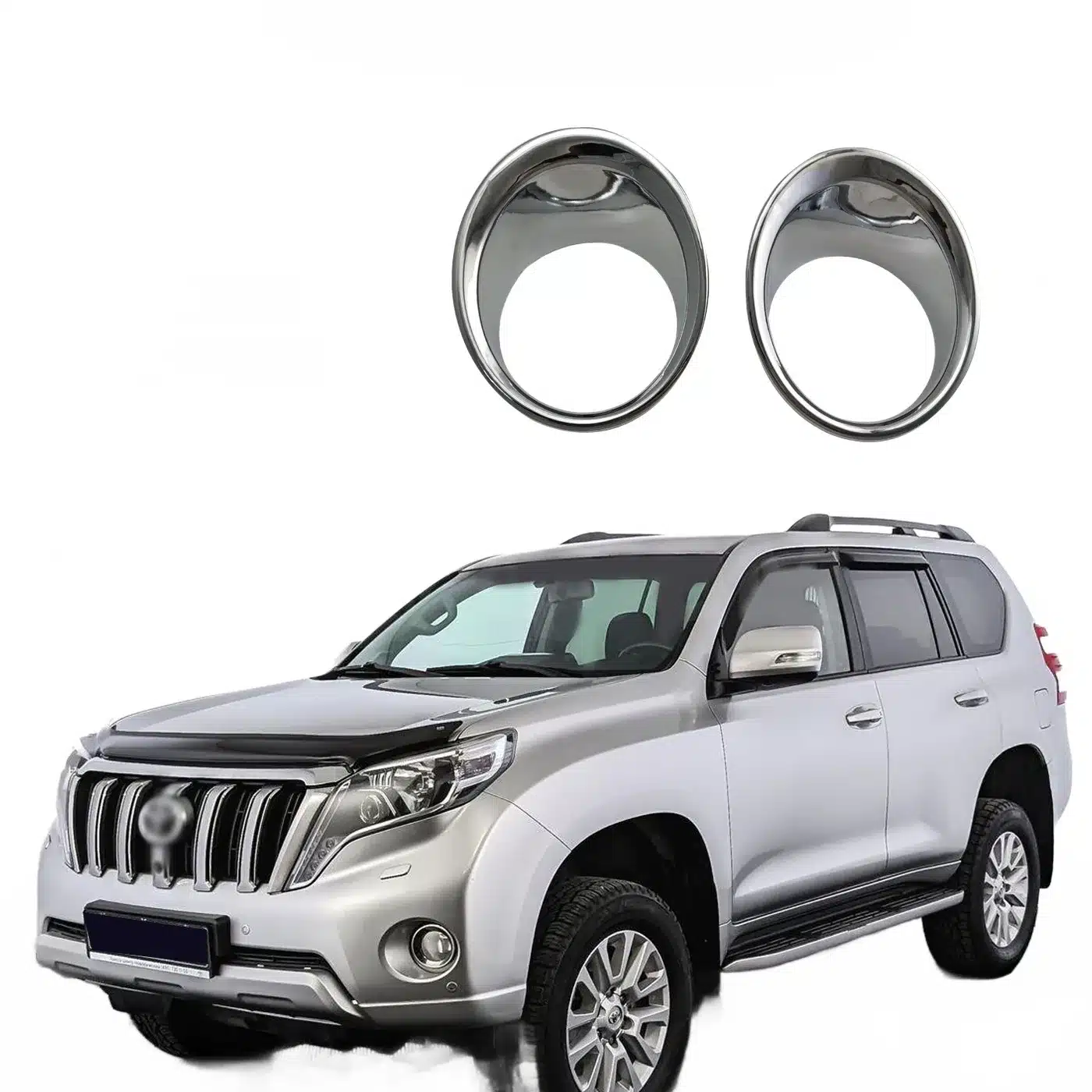 Front Fog Light Cover Trim Grille Bezels for 2014-2016 Land Cruiser Prado FJ150