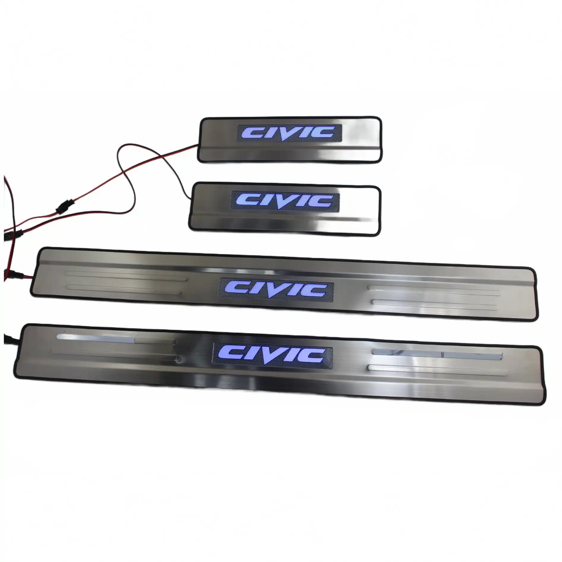 LED Door Sill Guard Kit with Blue Light Scuff Plate Welcome Pedal Compatible with Honda Civic 2012
