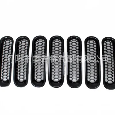 Matte Black Front Grille Honeycomb Mesh Inserts 7-Piece Set for 2007-2017 Jeep Wrangler JK JKU Matte Black Front Grille Honeycomb Mesh Inserts 7-Piece Set for 2007-2017 Jeep Wrangler JK JKU