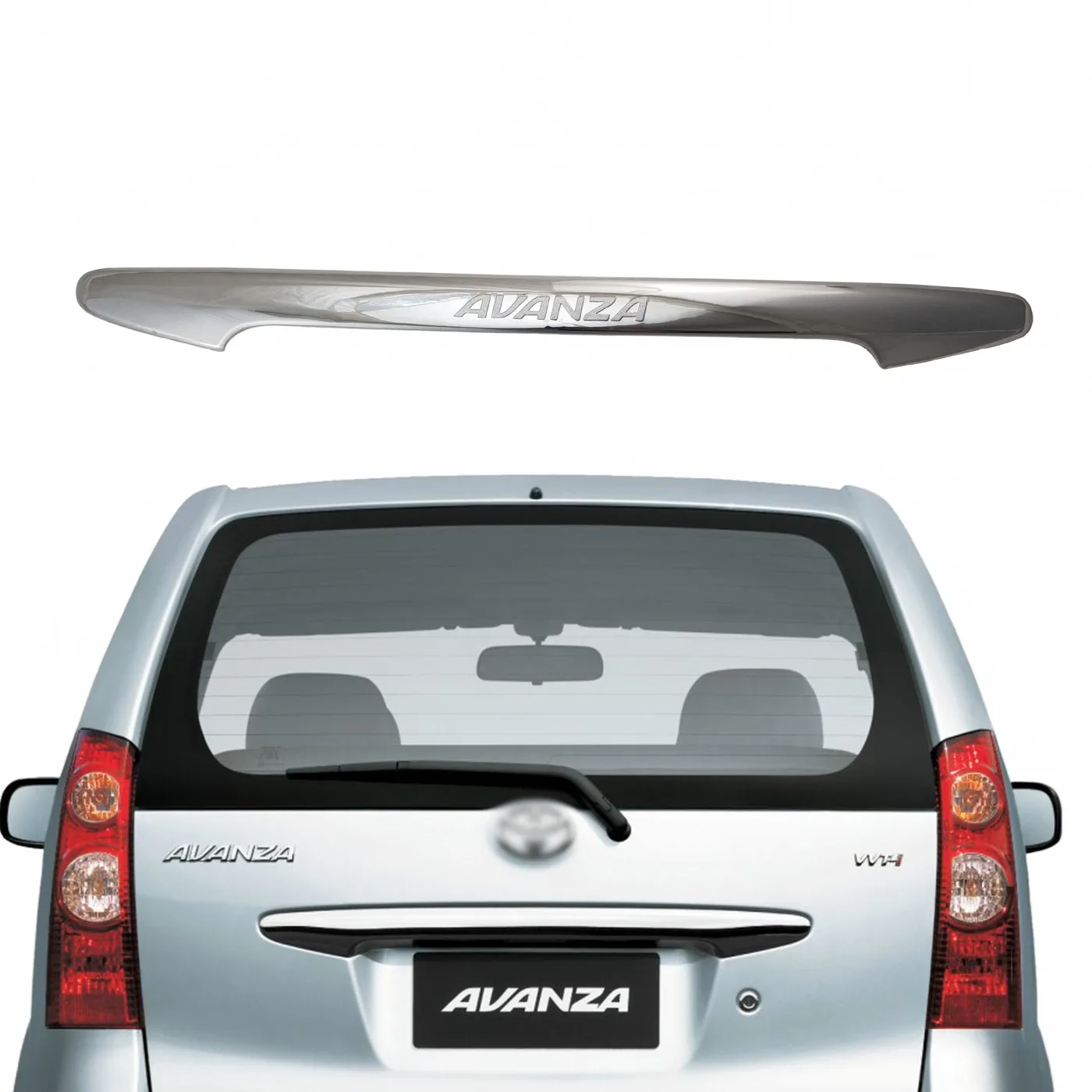 Rear Trunk Door Garnish Trim Plate Chrome ABS Protector for Toyota Avanza 2003