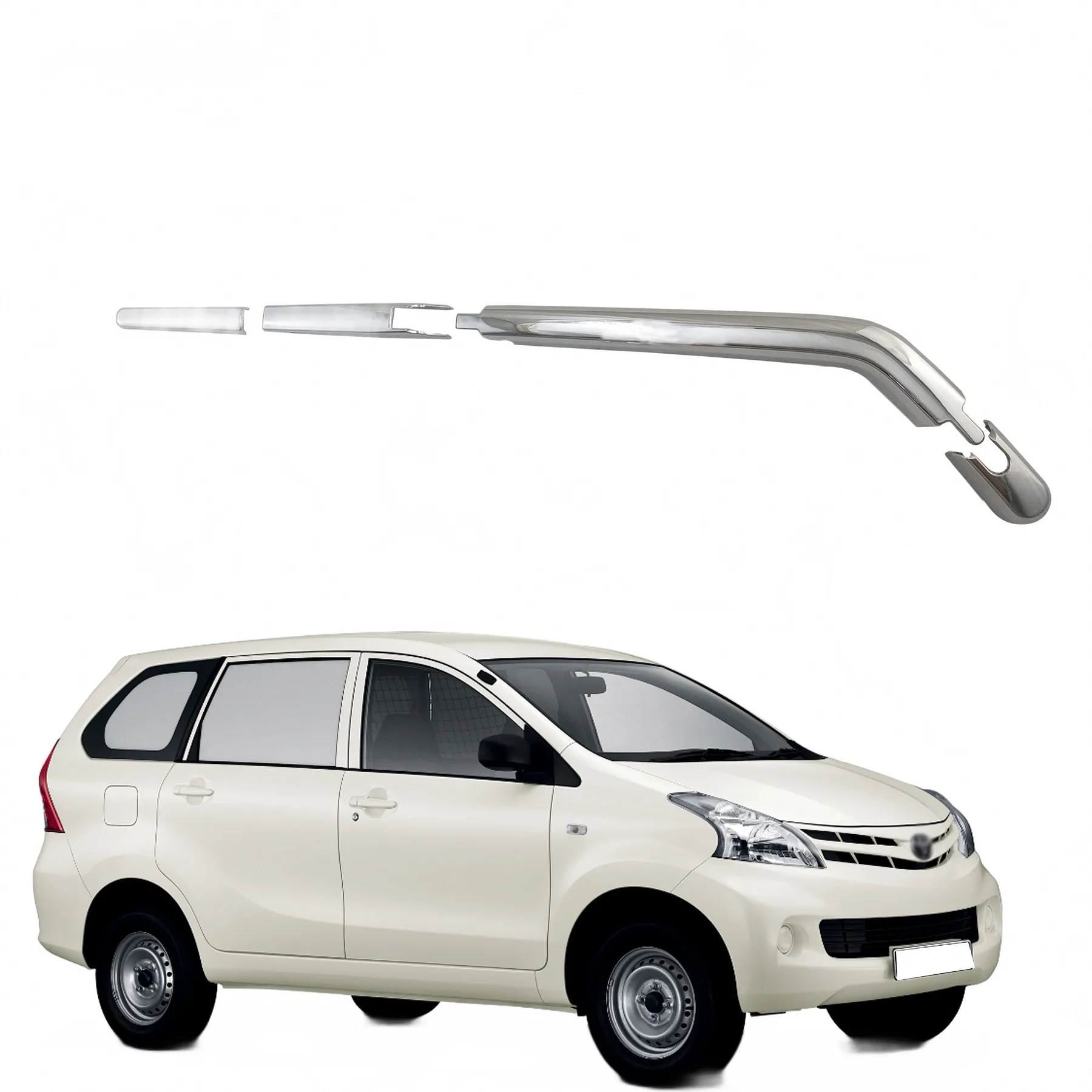 Chrome Rear Wiper Cover Trim Accent for Toyota Avanza 2012-2018 Body Decoration