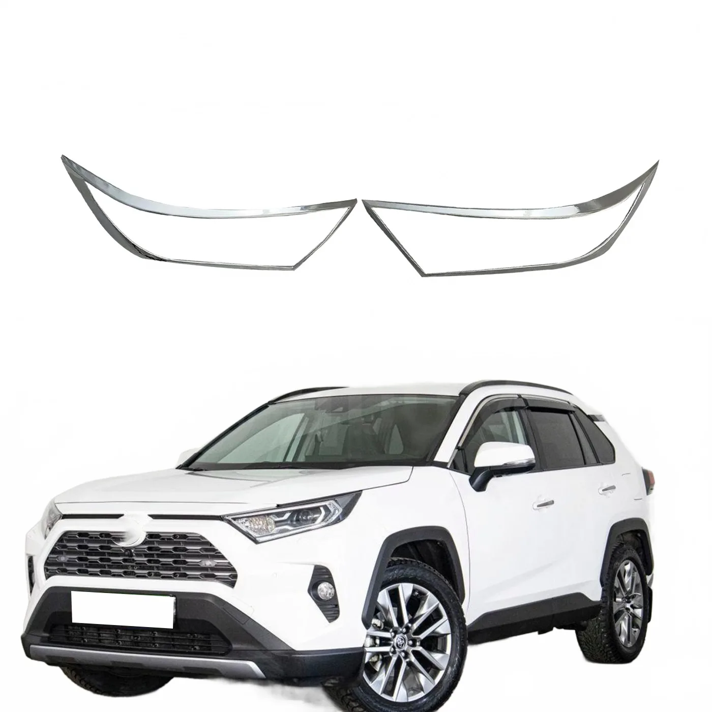 Front Headlight Frame Trim Cover Decoration for Toyota RAV4 2022 Exterior Grille Headlamp Surrounds