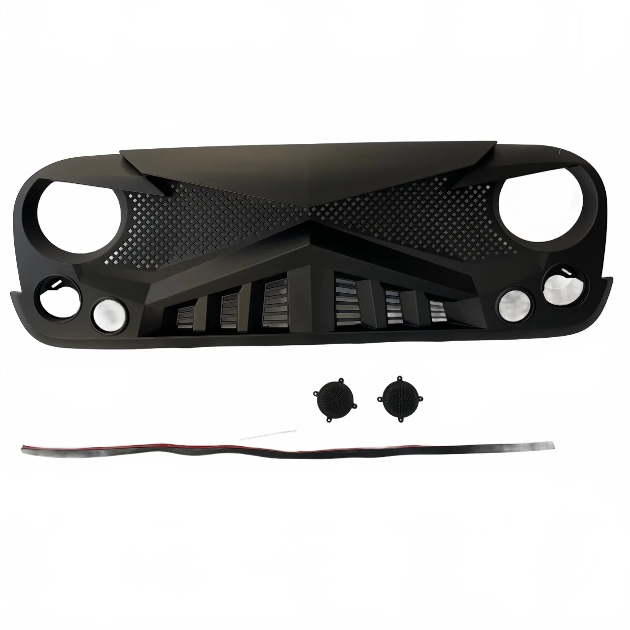Matte Black Knight Vader Front Grille Cover for 2007-2017 Jeep Wrangler JK JKU 2/4-Door