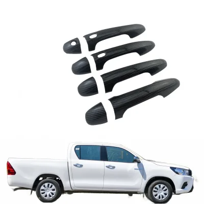 Carbon Fiber Style Exterior Door Handle Covers for 2016 Toyota Hilux REVO, Innova, and RAV4 Carbon Fiber Style Exterior Door Handle Covers for 2016 Toyota Hilux REVO, Innova, and RAV4