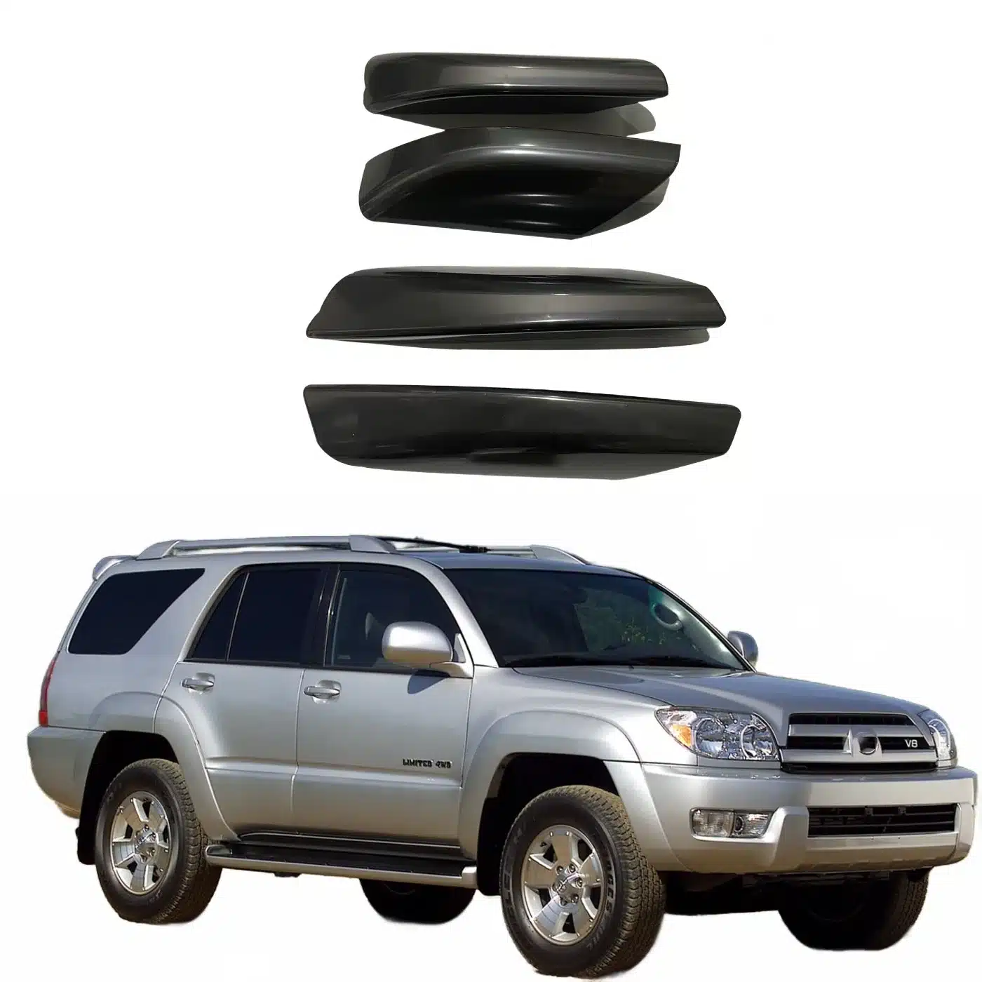 Roof Rack Rail End Cap Replacement Cover Shell Black for 4Runner 2003-2009