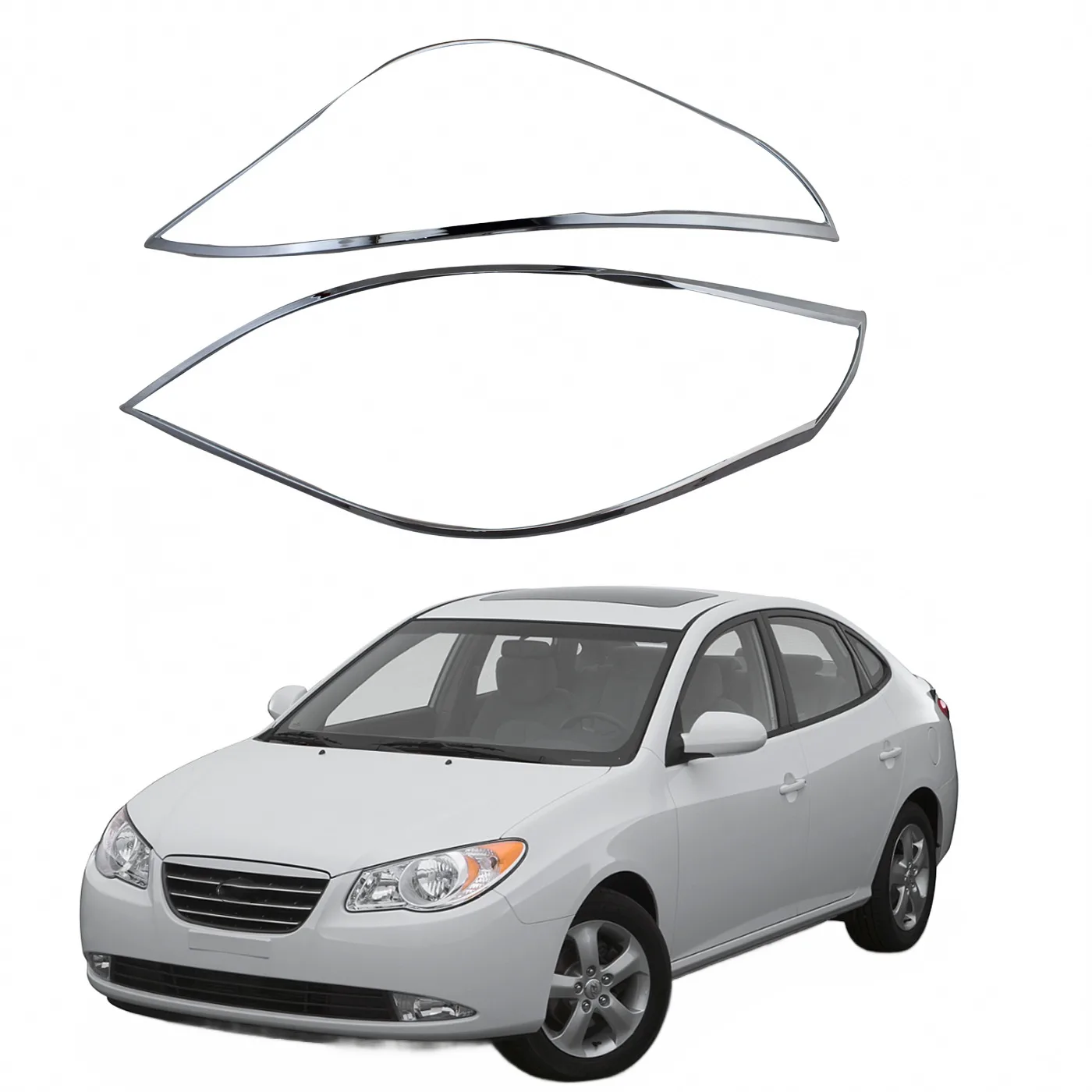 Front Headlight Frame Decoration Covers for 2004-2007 Hyundai Elantra Exterior Lamp Trim Accents
