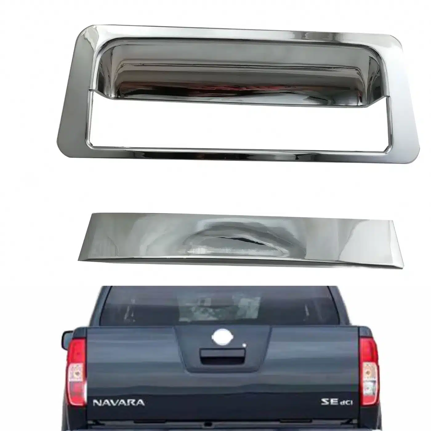 Chrome Exterior Rear Door Handle Bowl Cover Trim for Nissan Navara D40 Frontier 2007-2013
