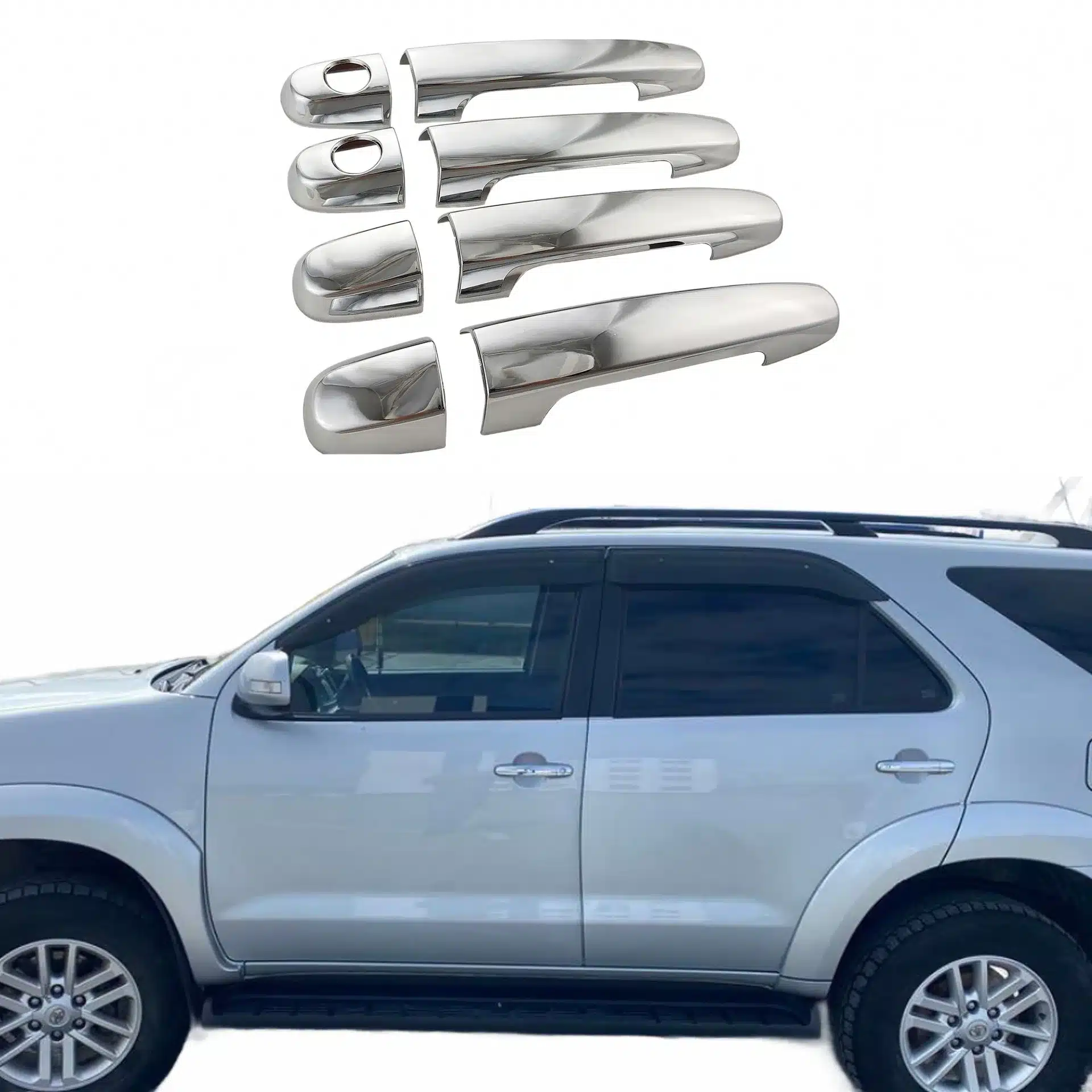 Chrome Exterior Door Handle Cover Trim for 2005-2014 Toyota Innova and Fortuner