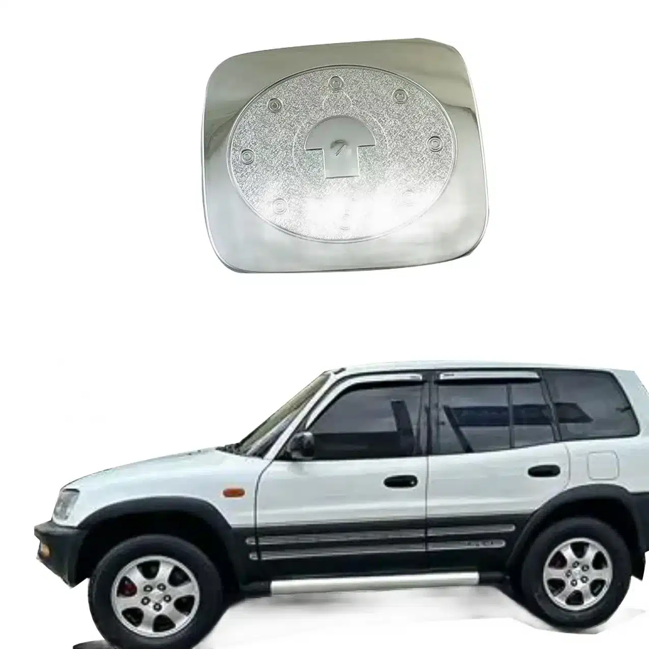 Chrome Exterior Gas Tank Cover Trim for 1996 Toyota RAV4, ABS Fuel Tank Decoration Cap Accent