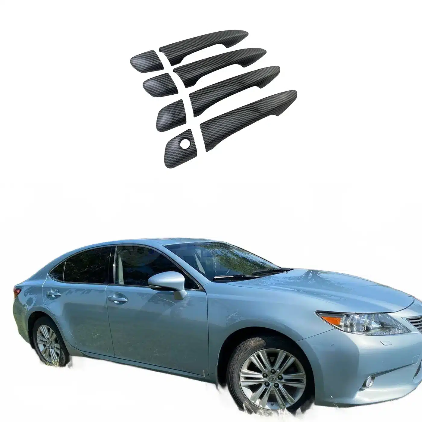 Carbon Fiber Style Exterior Door Handle Cover Trim for Lexus CT200h ES250 ES300h