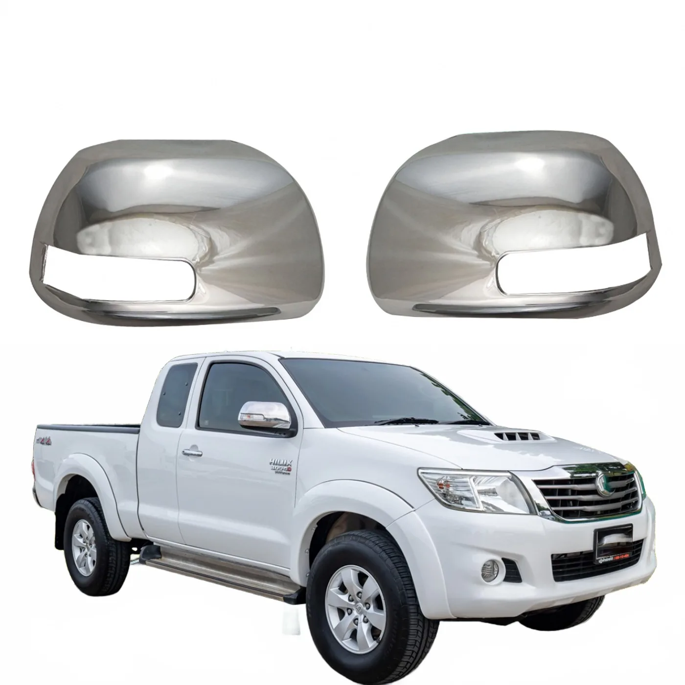Side Mirror Cover Cap Chrome Plated Rearview Mirror Shell for Toyota Hilux Vigo Innova Fortuner 2006-2015