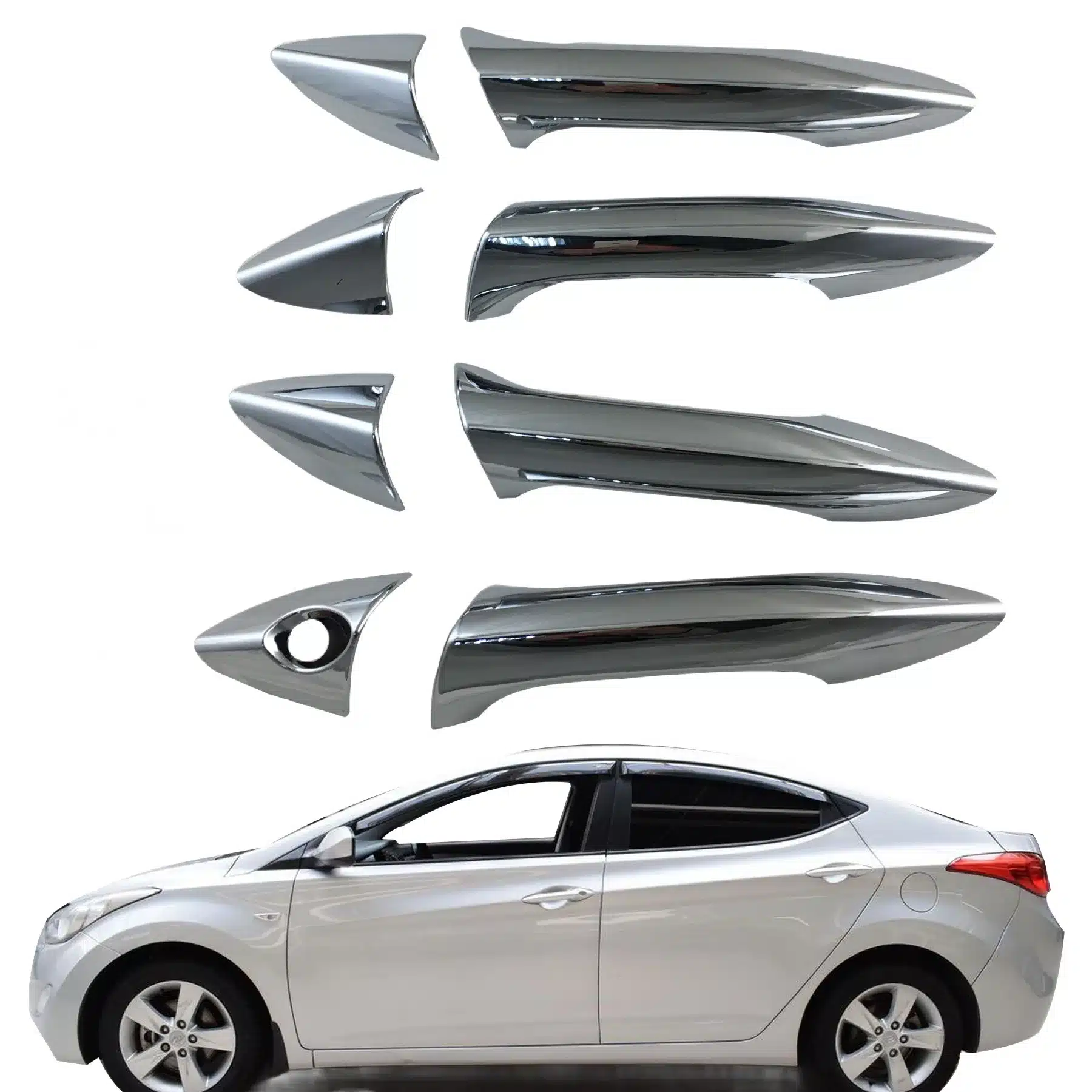 Chrome Exterior Door Handle Covers for Hyundai Elantra 2011-2015 Silver Trim Decoration Accessories
