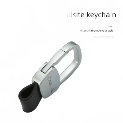 Genuine Leather Car Keychain Universal Key Fob Holder with Square Buckle and Heavy Duty Hook Genuine Leather Car Keychain Universal Key Fob Holder with Square Buckle and Heavy Duty Hook