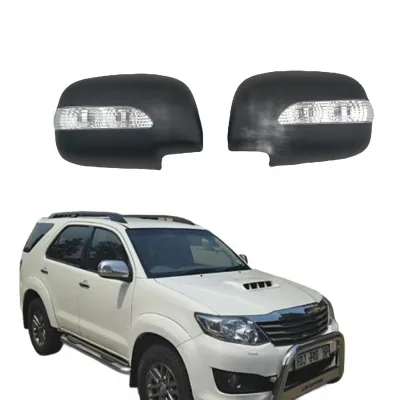 Matte Black Side Rear View Mirror Covers with Integrated LED Turn Signal Lights for Hilux Vigo Fortuner Innova 2005-2013 Matte Black Side Rear View Mirror Covers with Integrated LED Turn Signal Lights for Hilux Vigo Fortuner Innova 2005-2013