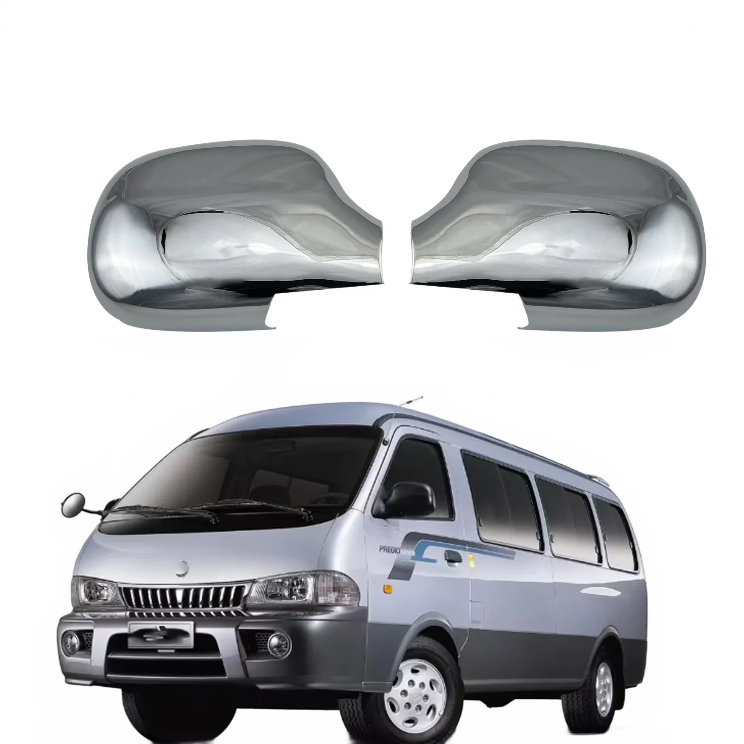 Rear View Door Mirror Cover Trim Chrome Accents for Kia Pregio 1996-2003 Pair