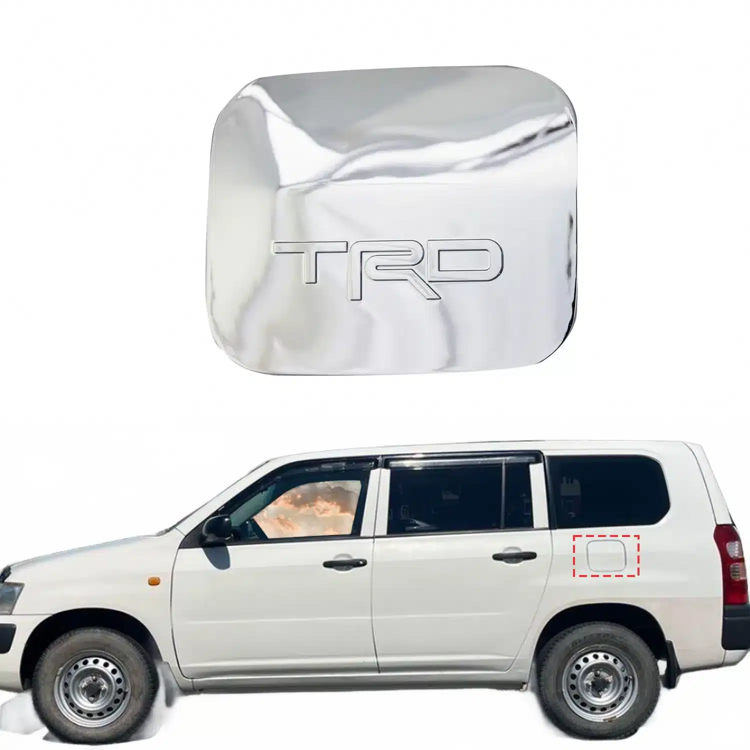 Chrome Fuel Tank Cap Cover Trim for Toyota Probox 2005-2015 Exterior Decoration Guard