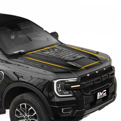 Carbon Fiber Texture Hood Decoration Trim Sticker for Ford Ranger 2023-2024 Exterior Upgrade Carbon Fiber Texture Hood Decoration Trim Sticker for Ford Ranger 2023-2024 Exterior Upgrade