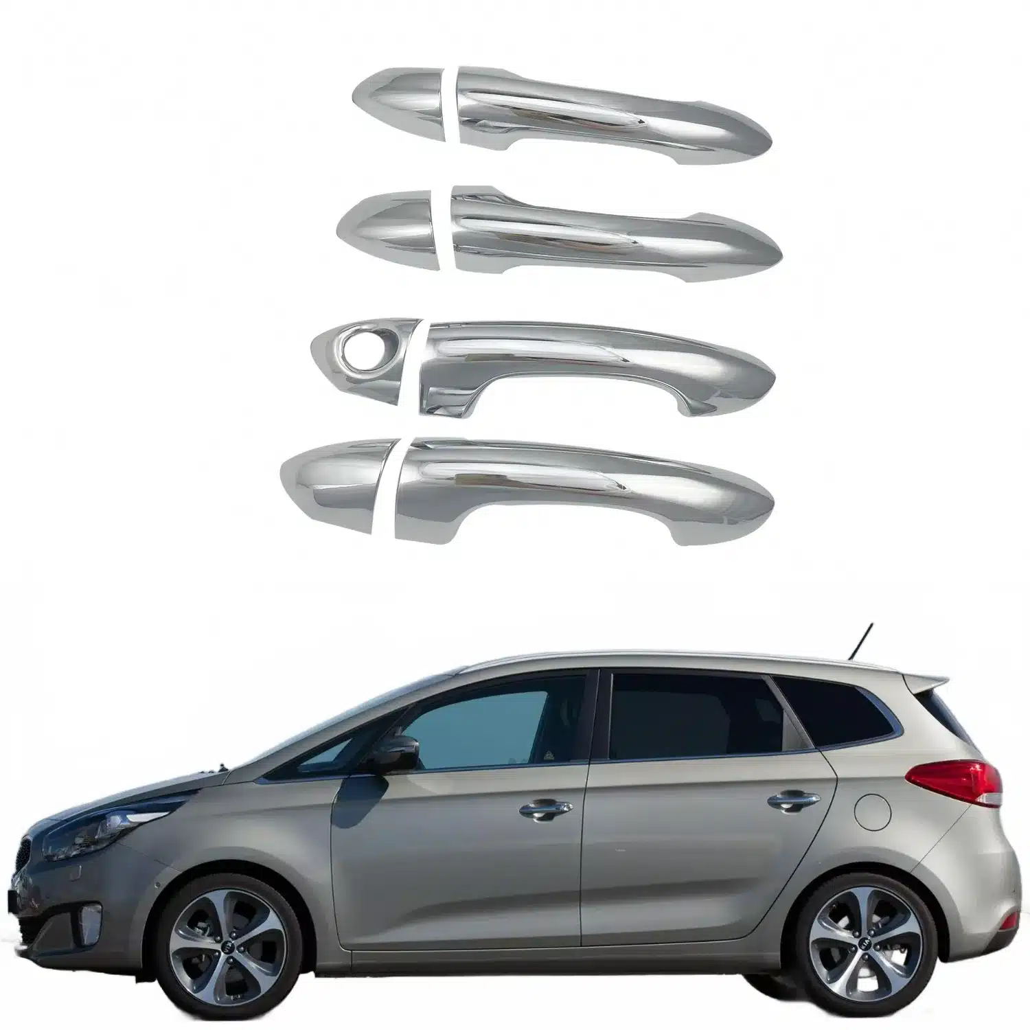 Outer Door Handle Cover Trim for Kia Carens 2013-2018 Chrome Plated Exterior Decor