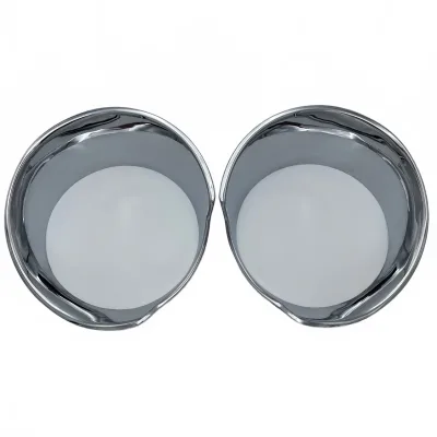 Chrome Headlight Trim Bezel Ring Cover Garnish Compatible with Jeep Renegade, Chrome Plated ABS, Pair Chrome Headlight Trim Bezel Ring Cover Garnish Compatible with Jeep Renegade, Chrome Plated ABS, Pair