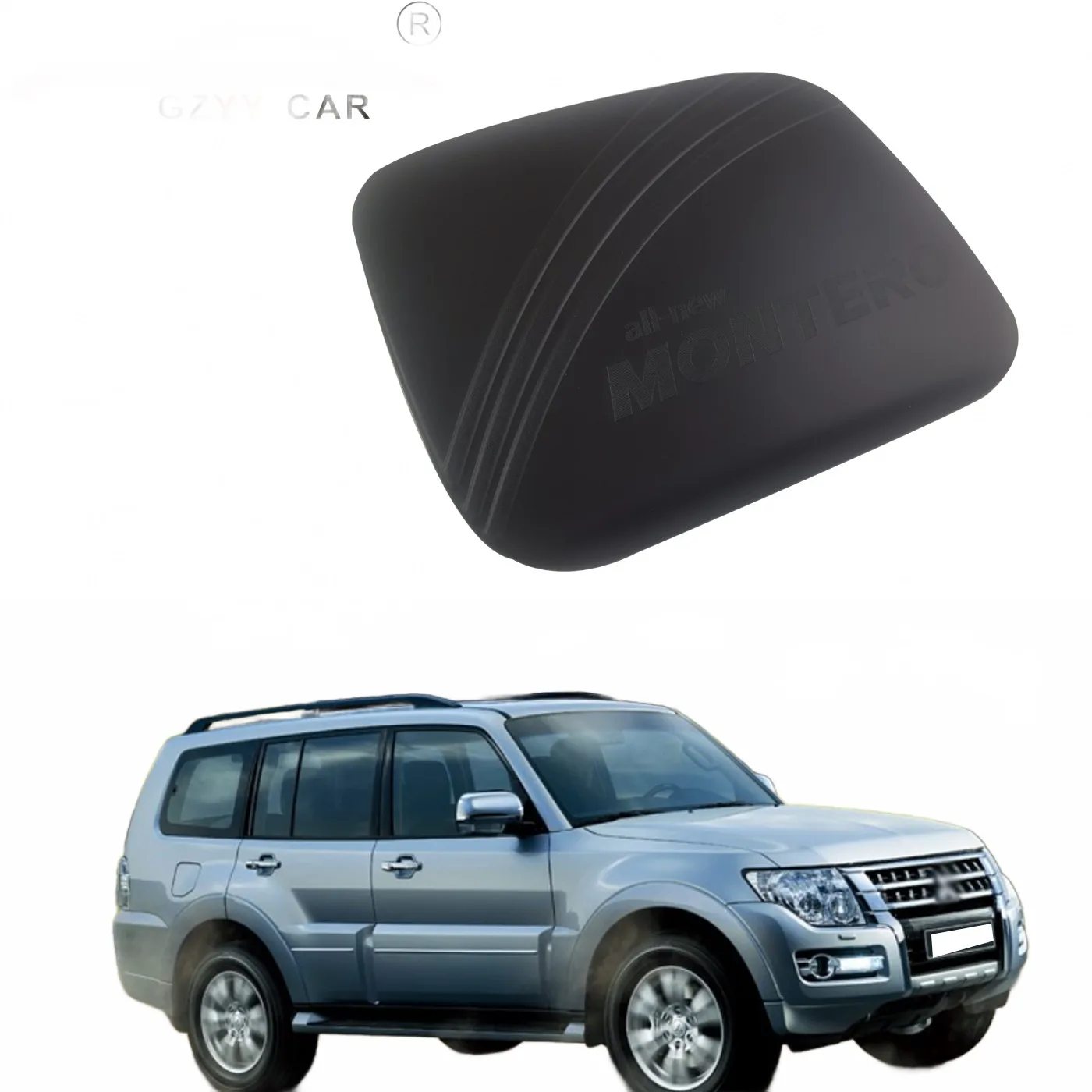 Matte Black Fuel Tank Cover Trim for Mitsubishi Montero Sport Shogun Pajero Sport 2016-2019