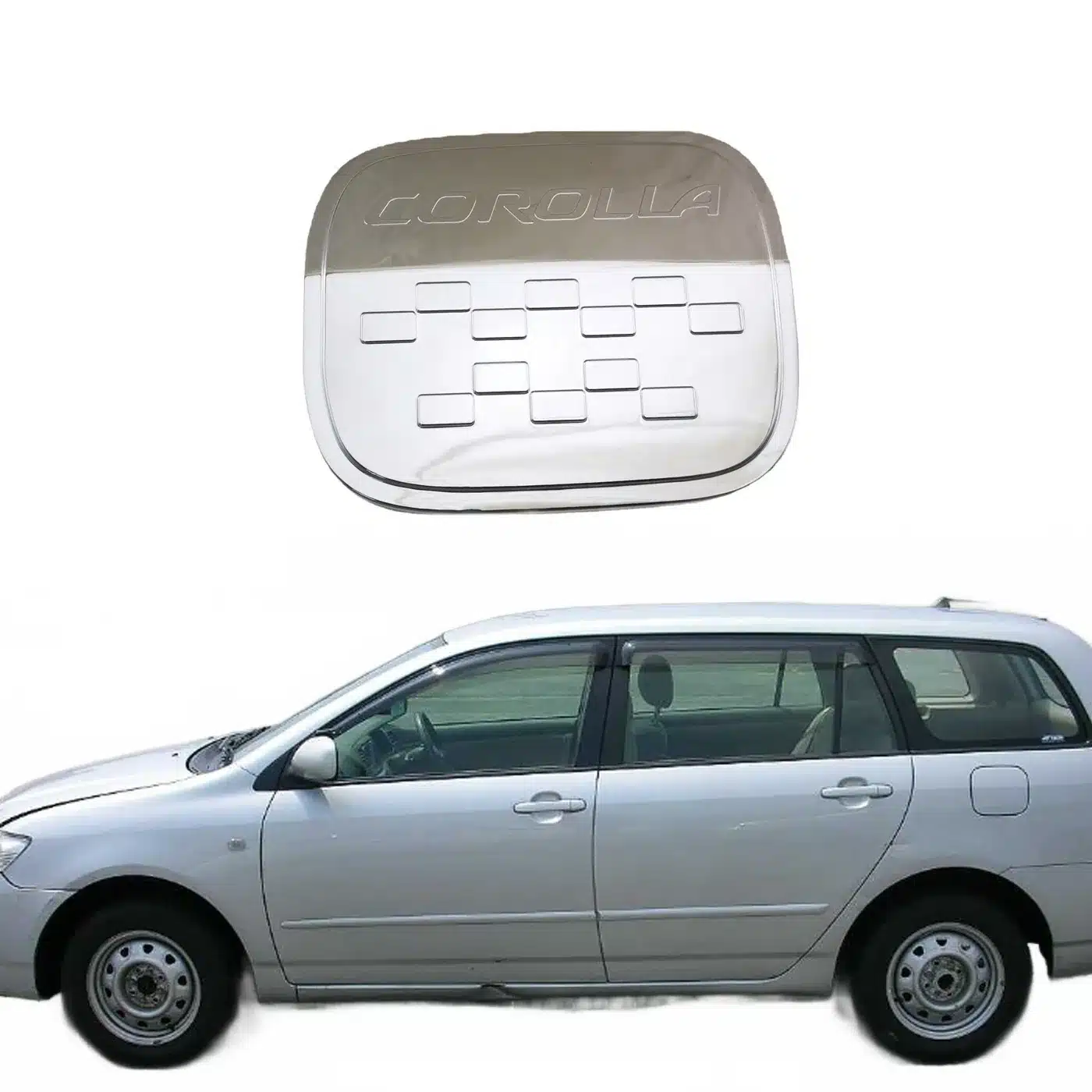 Fuel Tank Cap Cover Decorative Electroplated Trim for Toyota Corolla 2001-2006