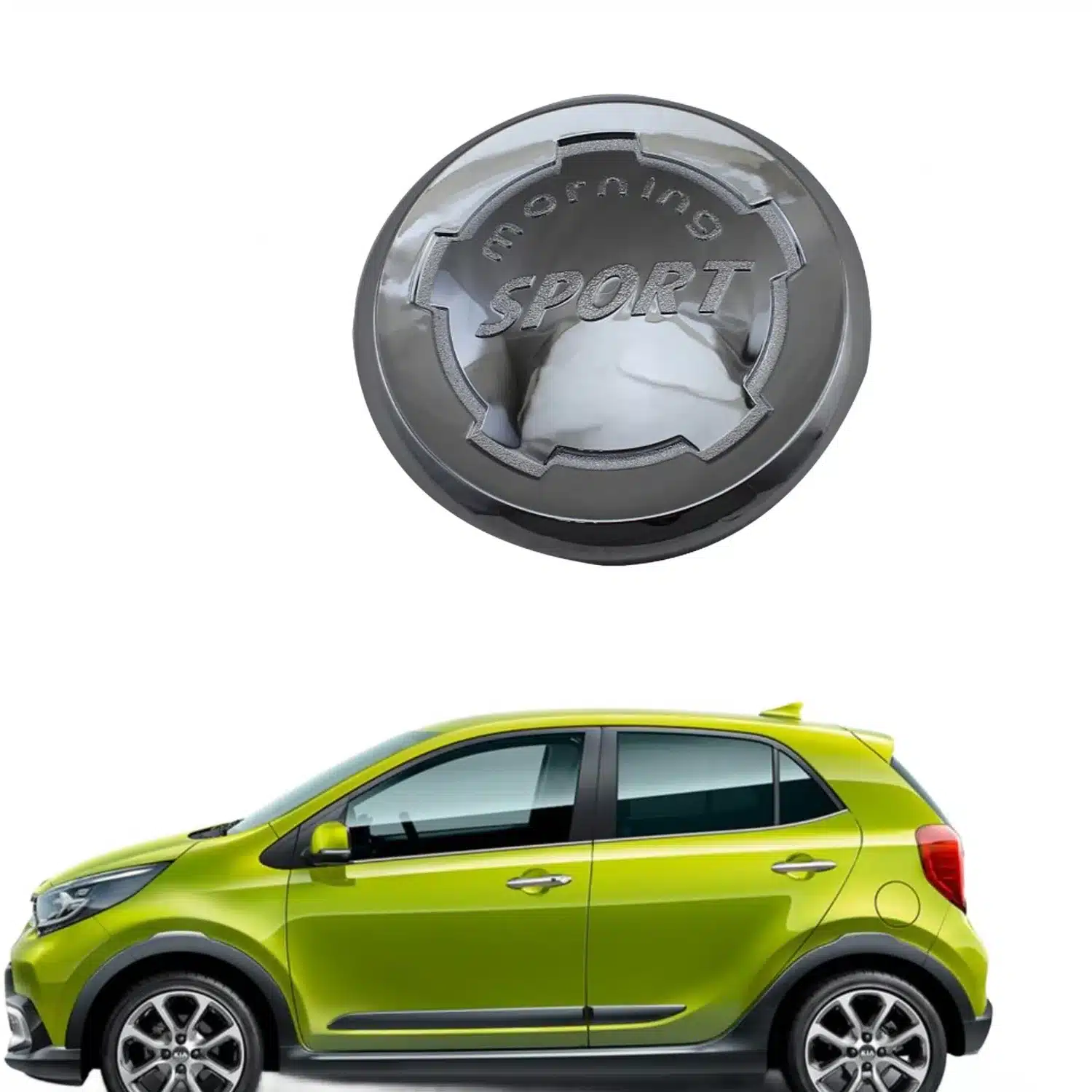 Fuel Tank Cap Cover Exterior Trim Electroplated Chrome Decoration Compatible with Kia Morning 2012-2020