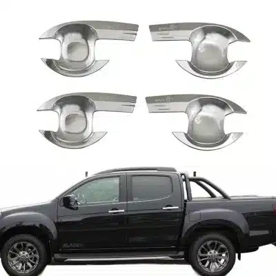 Outer Door Handle Bowl Cover Set for Isuzu D-MAX 2012-2019 Matte Black Triple Chrome Plated Protective Trim Outer Door Handle Bowl Cover Set for Isuzu D-MAX 2012-2019 Matte Black Triple Chrome Plated Protective Trim