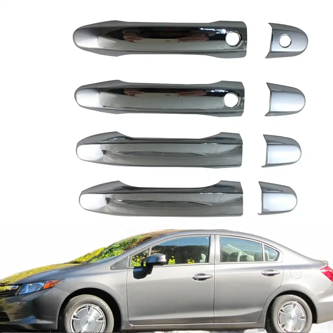 Exterior Door Handle Cover Chrome Trim Set for Honda Civic MK9 2012-2015