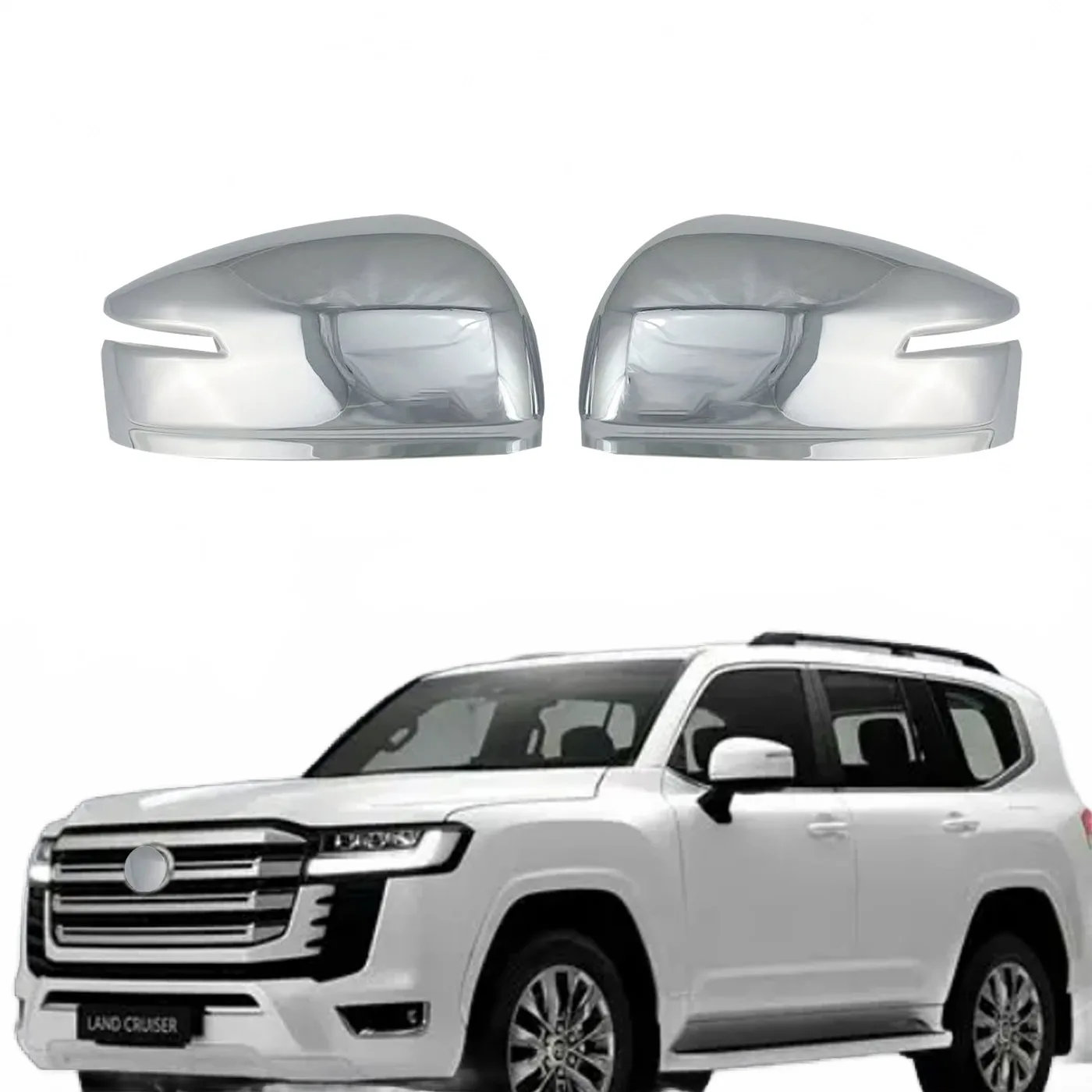 Rearview Mirror Cover Caps for Toyota Land Cruiser LC300 Side Wing Mirror Housing Shell Trim