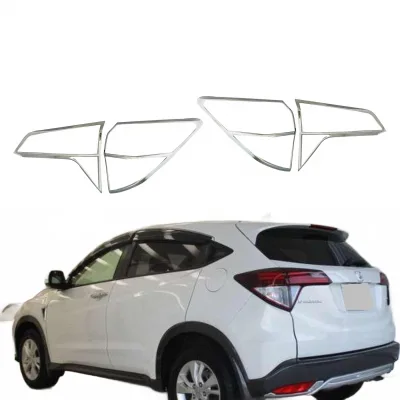 Rear Tail Light Cover Trim Chrome Plated Frame Guards for Honda Vezel 2014-on Rear Tail Light Cover Trim Chrome Plated Frame Guards for Honda Vezel 2014-on