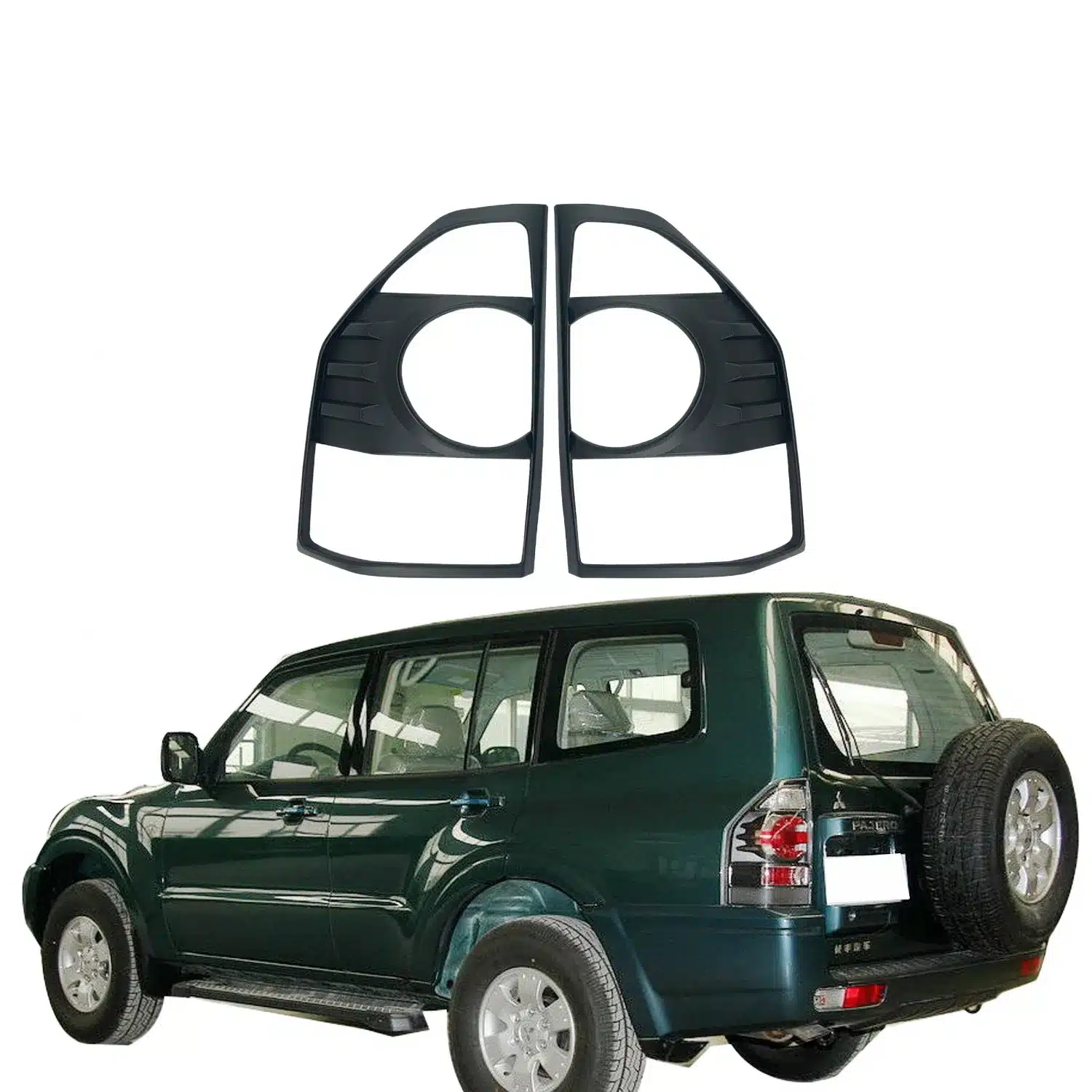 Rear Tail Light Covers Trim Frame Matte Black for Mitsubishi Pajero Montero V73 2001-2008