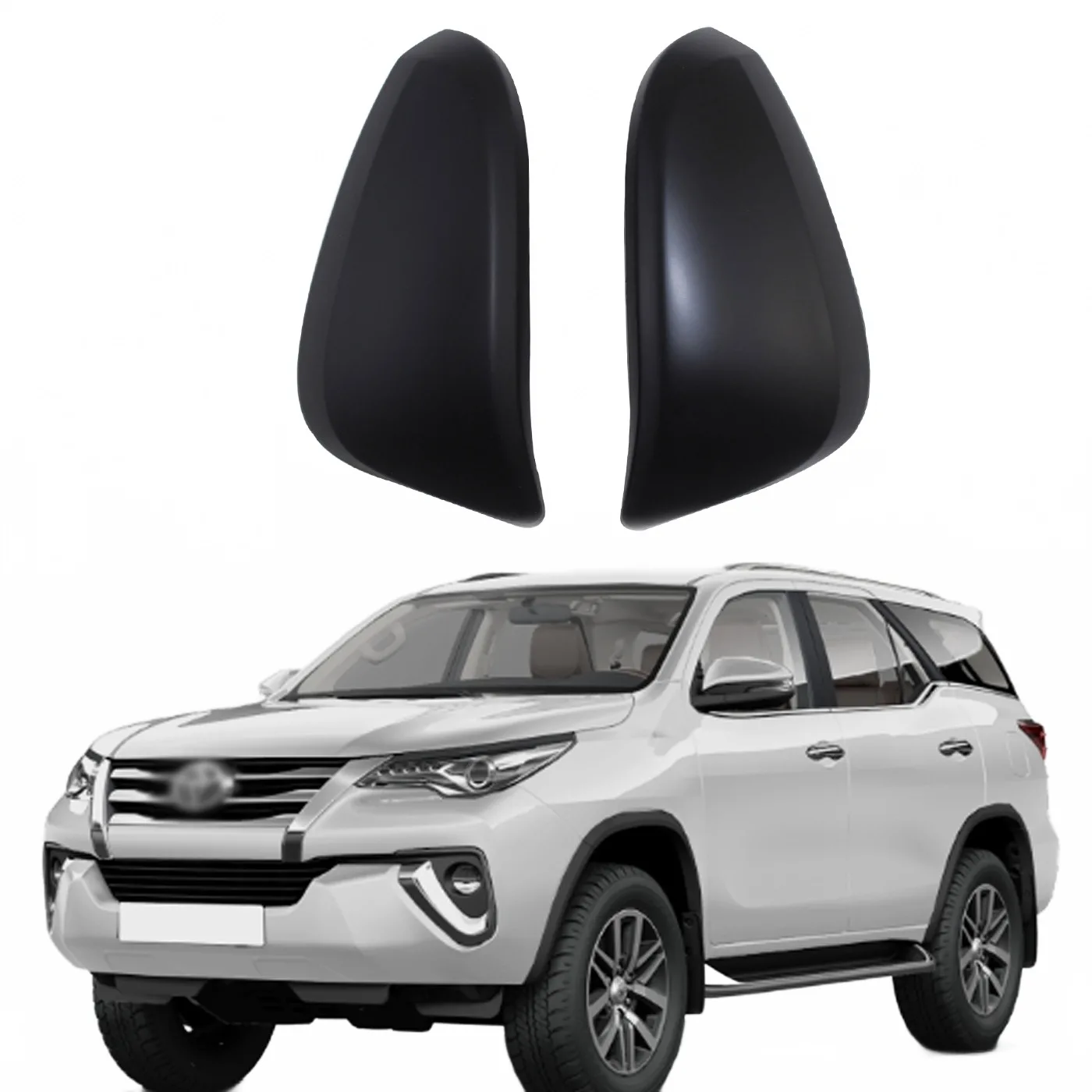 Matte Black Side Rearview Mirror Covers for Toyota Fortuner 2016 Replacement Wing Mirror Caps