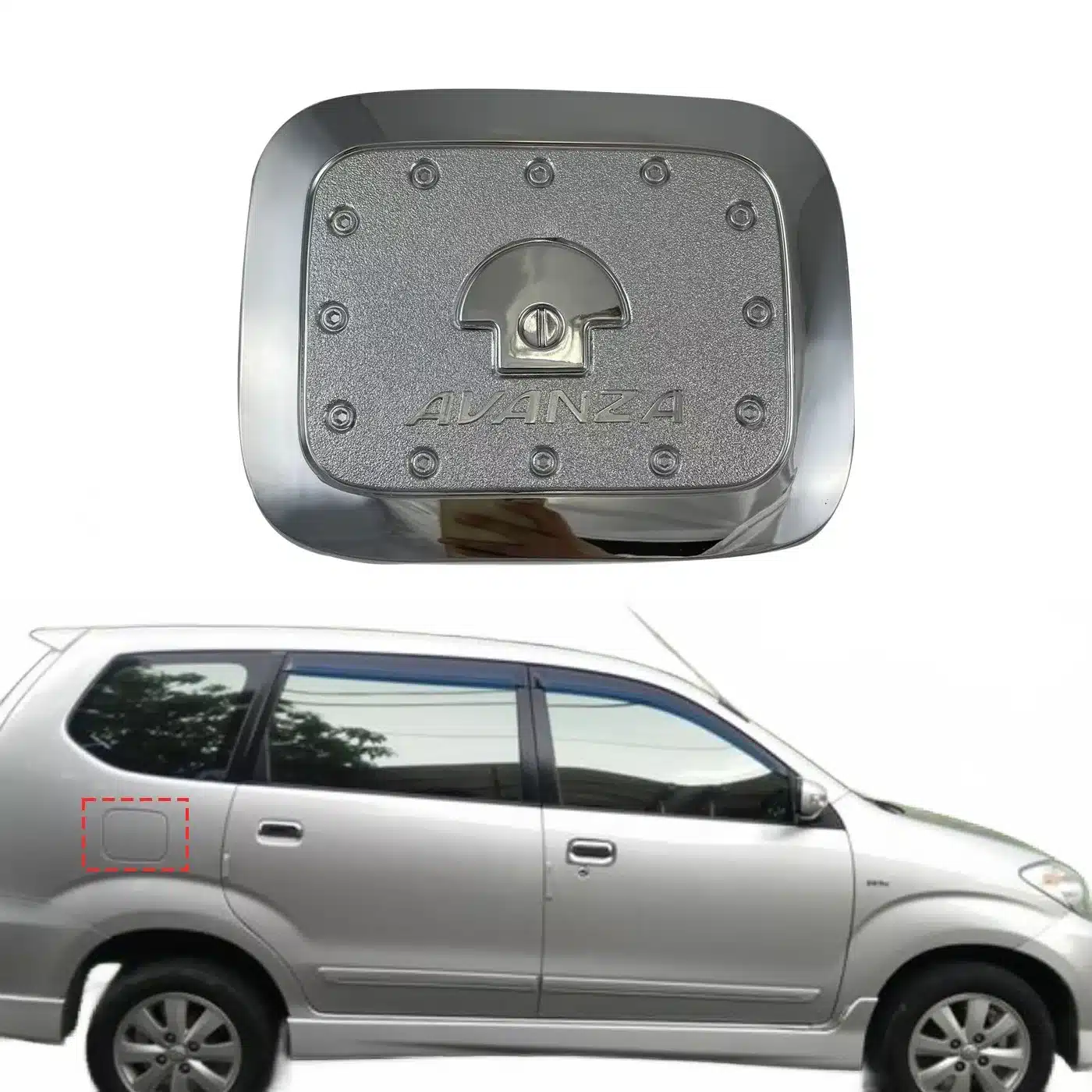 Fuel Tank Gas Cap Cover Trim ABS Chrome Decoration for Toyota Avanza 2003-2011