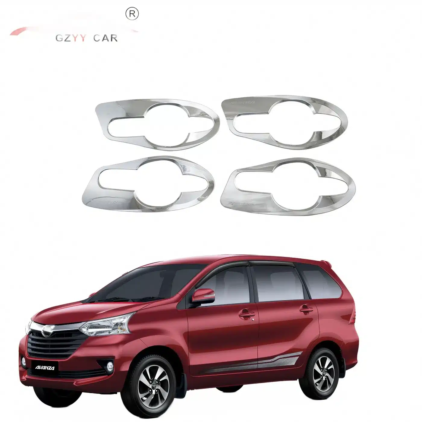 Chrome Exterior Door Handle Bowl Protector Cover Trim for Toyota Avanza 2012-2019