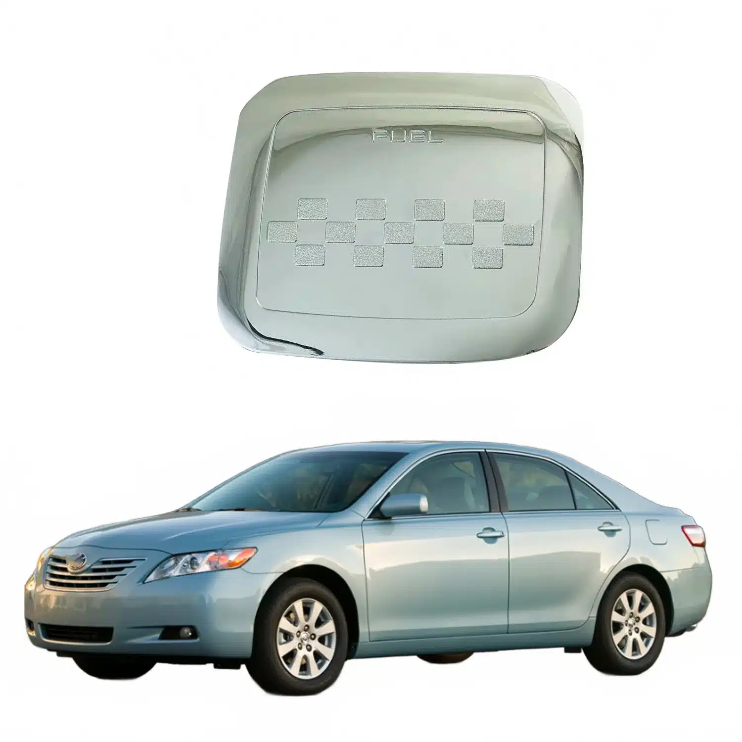 Fuel Tank Gas Cap Cover Chrome ABS Decorative Trim for Toyota Camry 2007