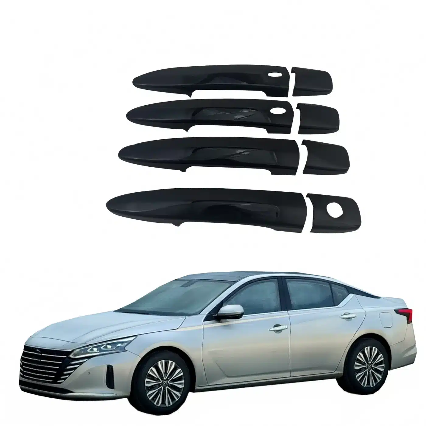 Gloss Black Exterior Door Handle Covers Trim for Nissan Teana and Sylphy Sedan Models