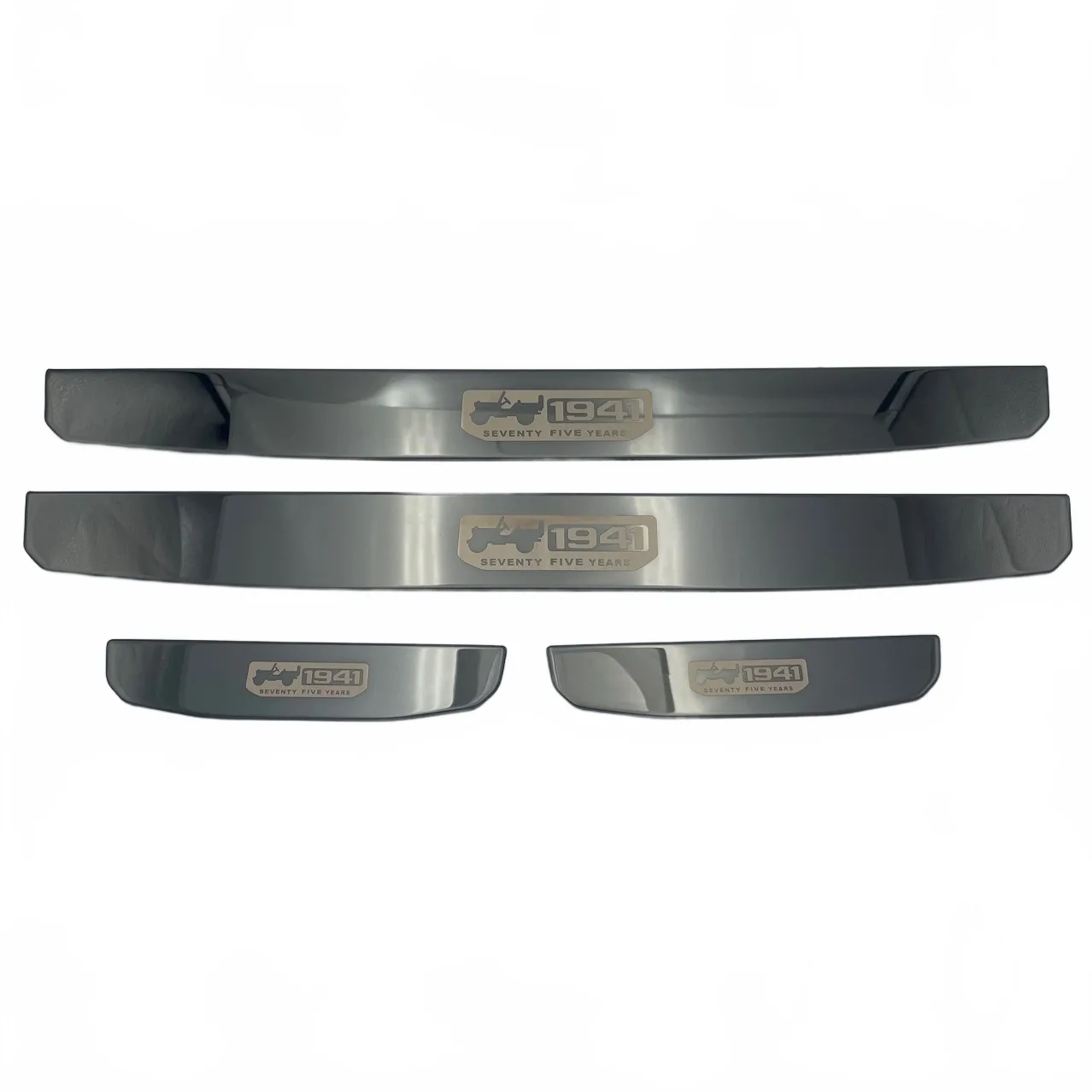 Stainless Steel Black Crystal Door Sill Entry Guard Welcome Pedal Set for Jeep Wrangler JL Gladiator JT 2018-2024