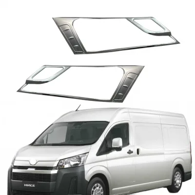 Front Headlight Cover Trim Chrome ABS Exterior Accessories for Toyota Hiace 2019-2022 Front Headlight Cover Trim Chrome ABS Exterior Accessories for Toyota Hiace 2019-2022