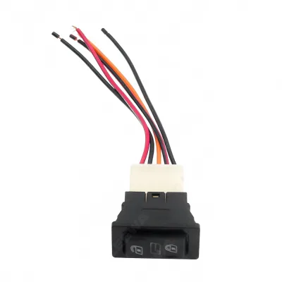 Universal 5-Pin Electric Power Window Switch with Wiring Harness, 12V/24V 20A with Red LED Indicator Universal 5-Pin Electric Power Window Switch with Wiring Harness, 12V/24V 20A with Red LED Indicator