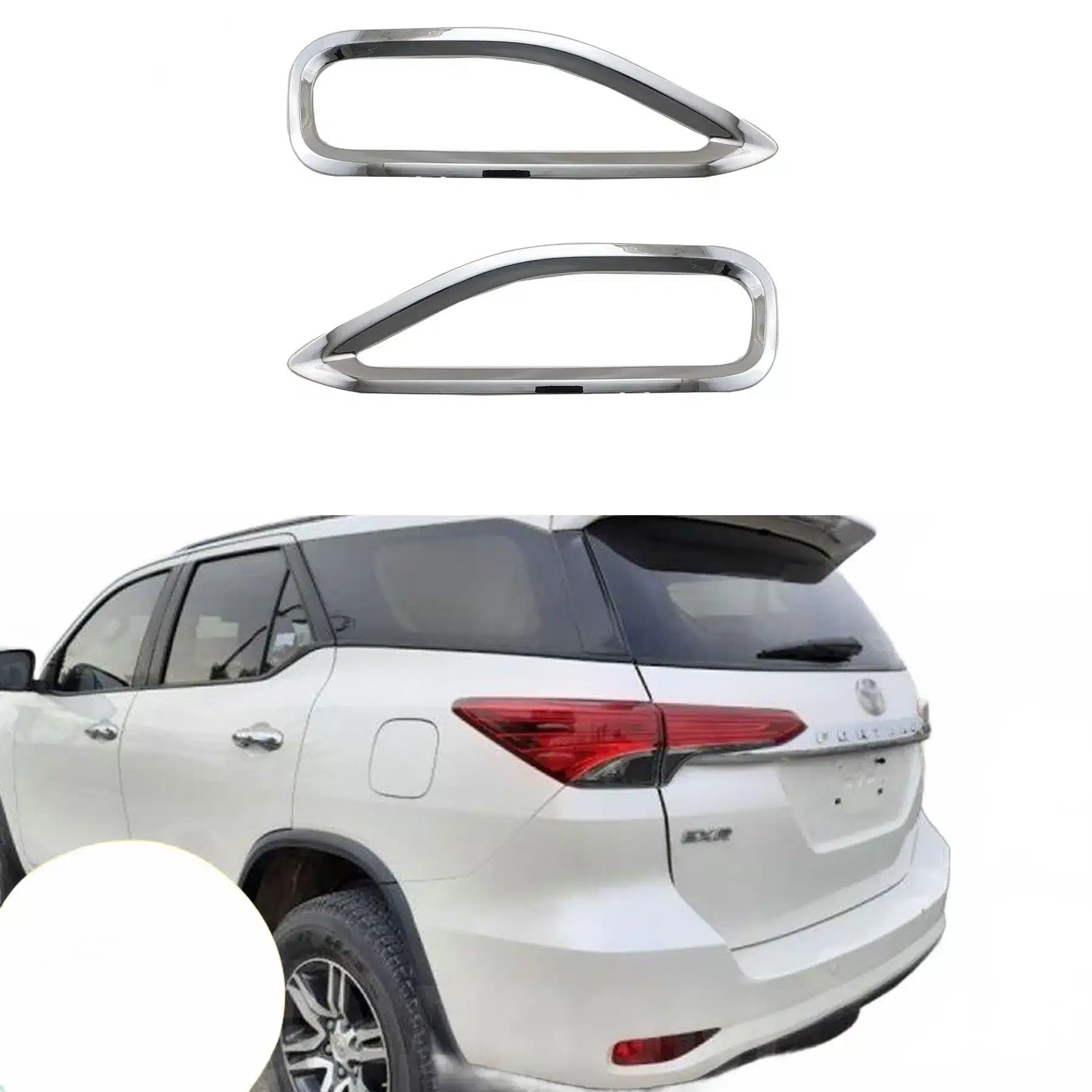 Chrome Rear Fog Light Cover Trim for Toyota Fortuner 2016-Present, ABS Electroplated Exterior Protection Accents