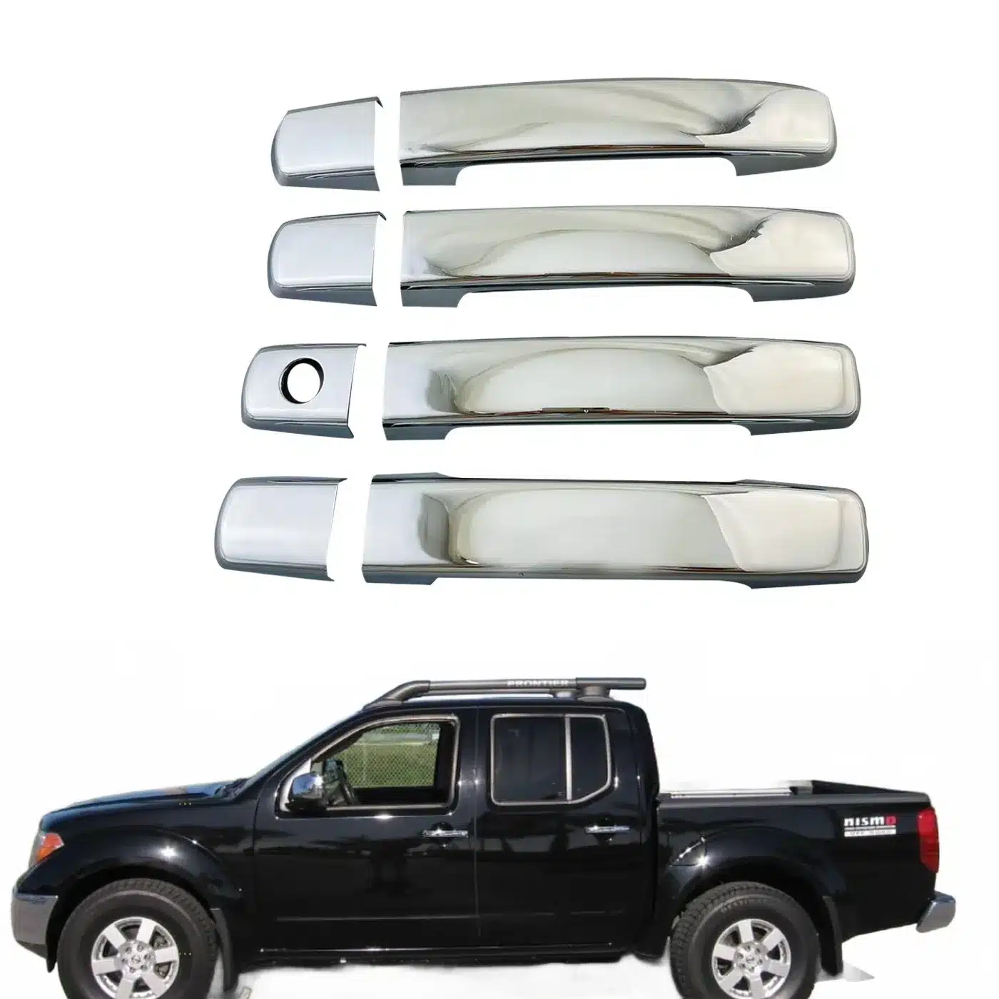 Chrome Exterior Door Handle Covers for Nissan Navara D40 Frontier 2007-2014, ABS Electroplated Trim