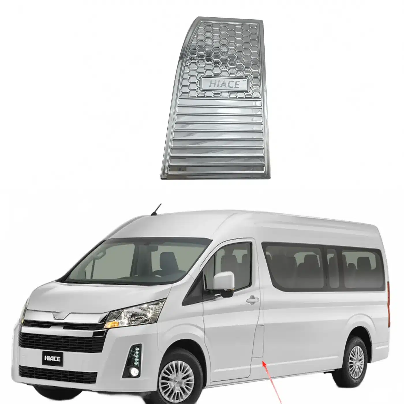 Fuel Tank Cap Cover Trim Chrome Exterior Gas Tank Decoration Compatible with Toyota Hiace 300 Series 2019-Present
