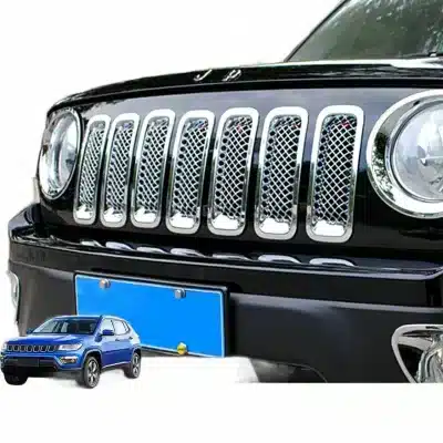 7Pcs Chrome Front Grille Ring Inserts with Insect Mesh Net for 2011-2016 Jeep Patriot 7Pcs Chrome Front Grille Ring Inserts with Insect Mesh Net for 2011-2016 Jeep Patriot