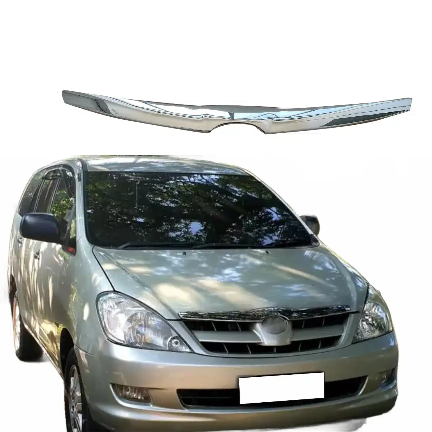 Chrome Front Grille Molding Trim Decoration Cover for Toyota Innova 2004-2007