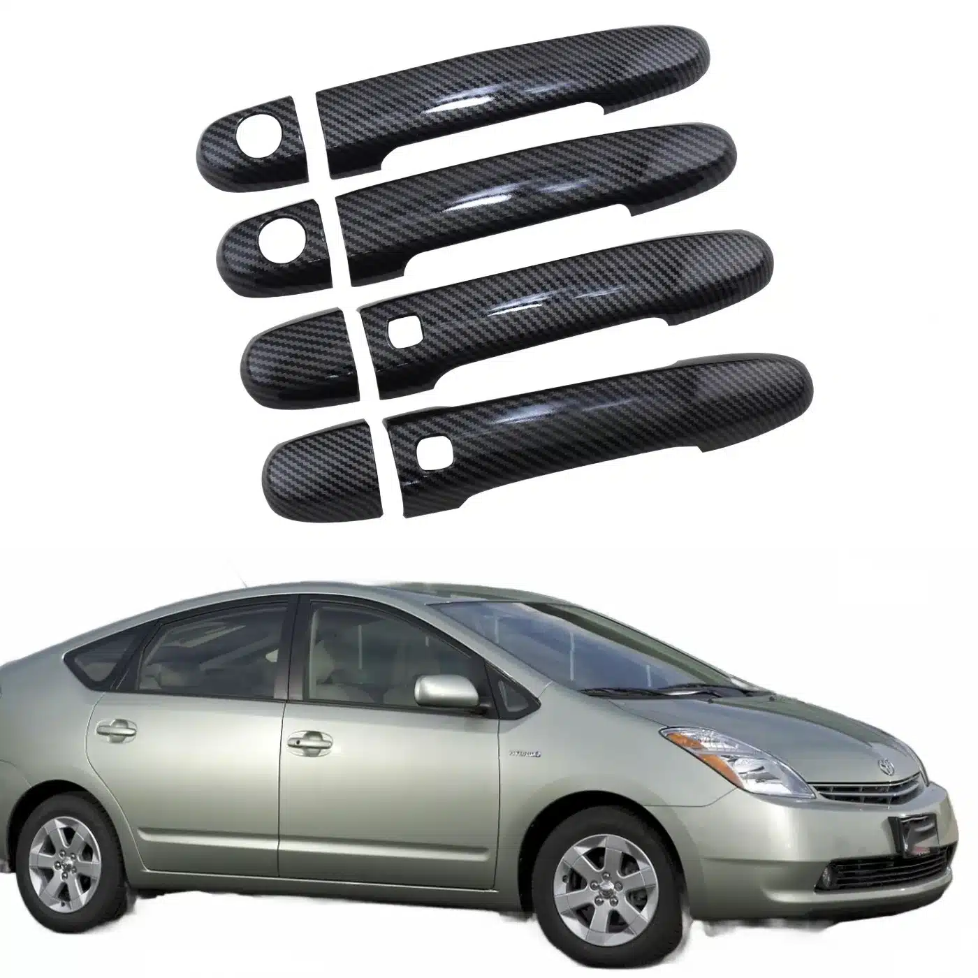 Carbon Fiber Texture Door Handle Covers for 2005-2009 Toyota Prius NHW20 Exterior Trim Guards