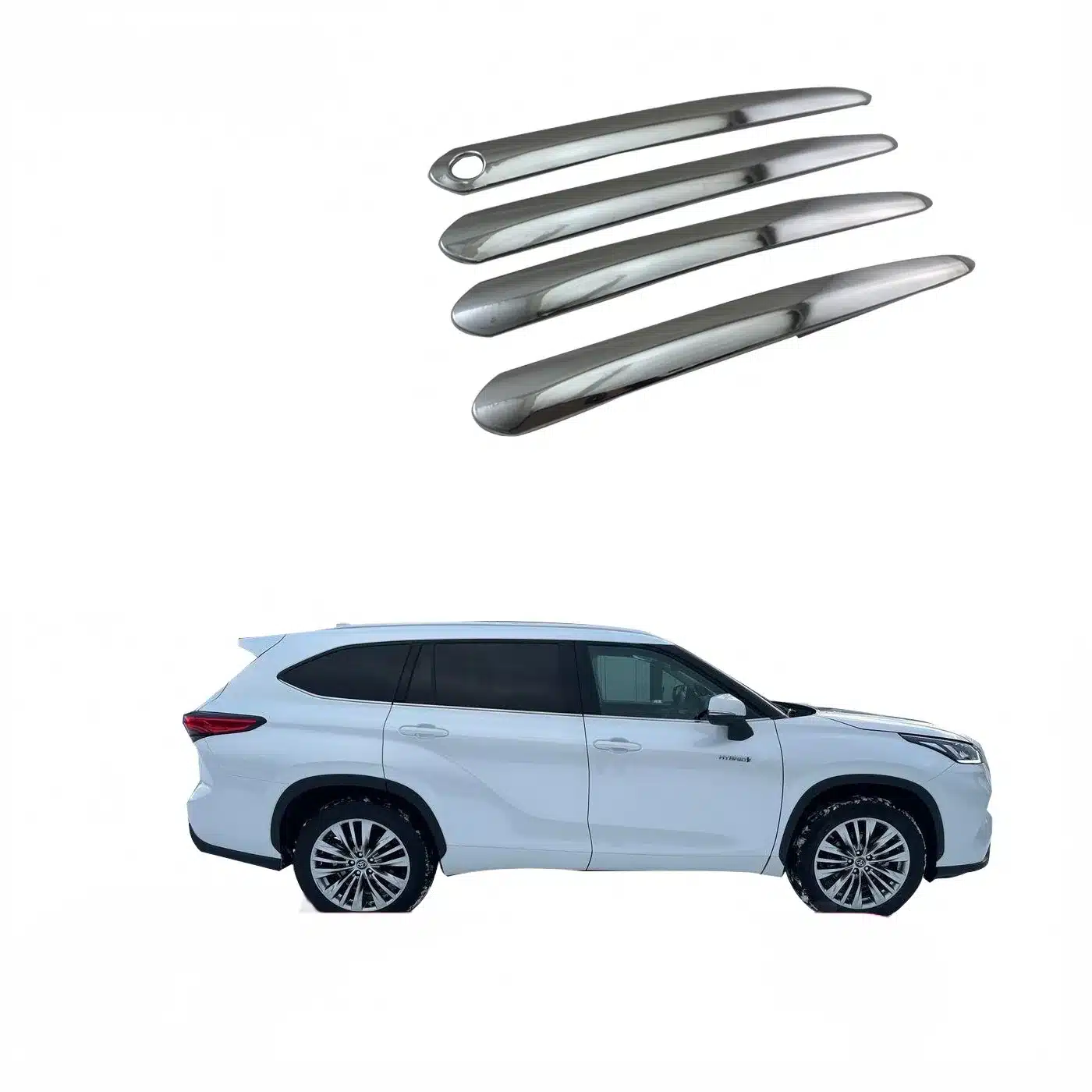 Chrome Exterior Door Handle Trims for Toyota Highlander 2021-2023 Decor Protection Guards