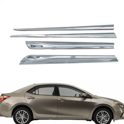 Chrome Exterior Side Door Molding Trim Strips for 2014 Toyota Corolla Protective Body Streamers Chrome Exterior Side Door Molding Trim Strips for 2014 Toyota Corolla Protective Body Streamers