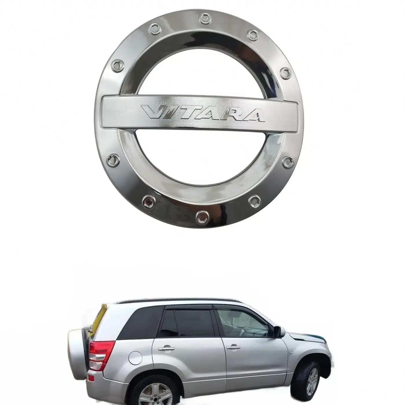 Fuel Tank Cap Cover Exterior Trim Electroplated Gas Tank Sticker for Suzuki Vitara 2008