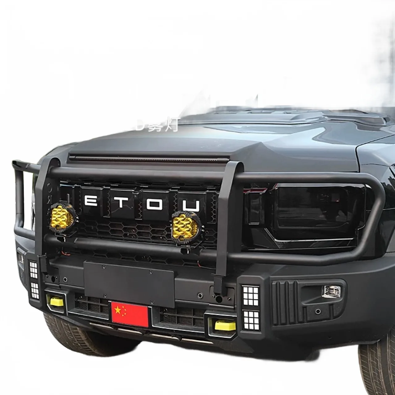Off-Road Front Bull Bar Racing Bumper Guard for 2024 Jetour Traveler Shanhai T2, Heavy Duty Steel