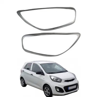 Front Headlight Cover Chrome Frame Bezels Trim for Kia Morning Picanto 2012-2018 Front Headlight Cover Chrome Frame Bezels Trim for Kia Morning Picanto 2012-2018